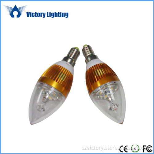 Bulbs 3*1W E12/E14 LED Candle Light Transparent
